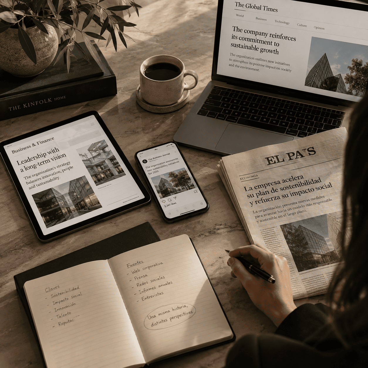 percepción de una empresa en diferentes medios y canales